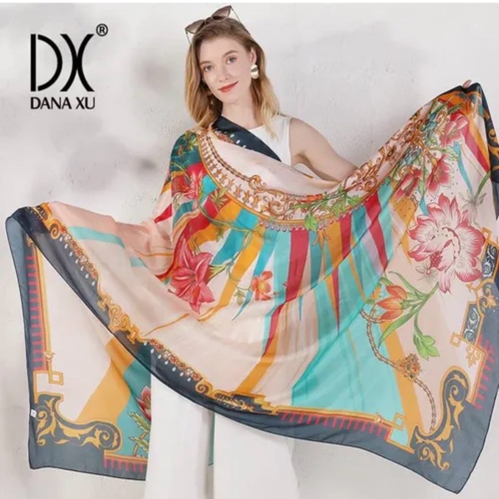 DANA XU 100% Mulberry
Silk Pashmina Summer Scarf